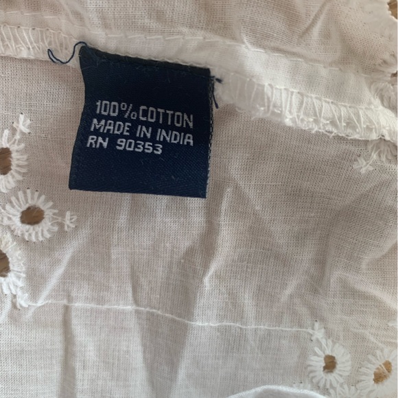 Meadow Rhodes Eyelet Tiered Maxi Dress Puff Short Sleeve Shirred Back NWT - Picture 7 of 12